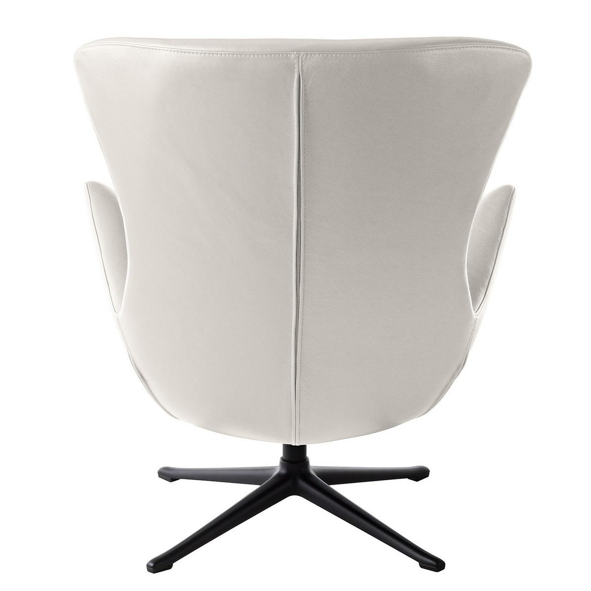 SESSEL mit Kreuzfuß - Schwarz/Weiß, Leder/Metall (84/99/96cm) - home24