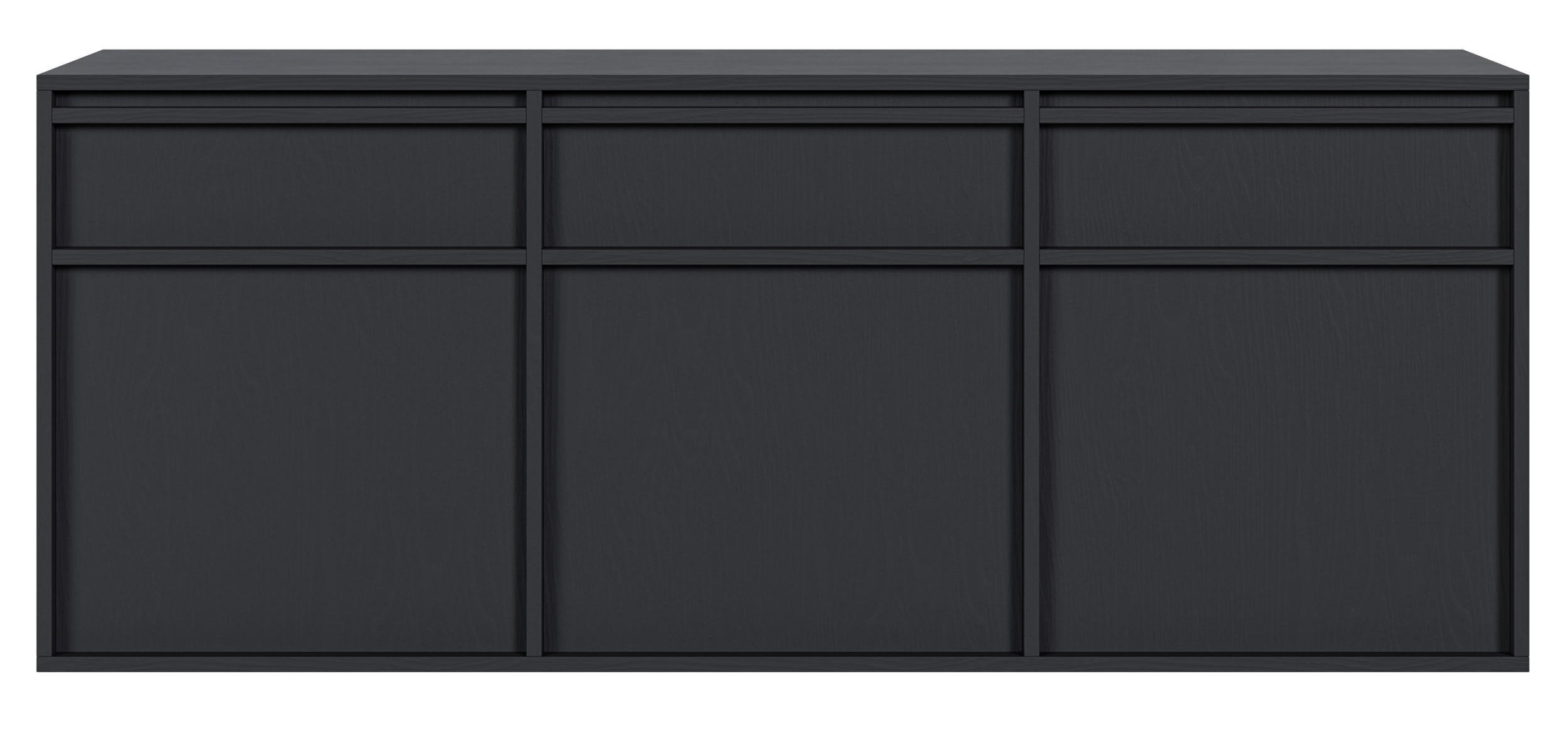 SIDEBOARD Evo Schwarz 154 cm - Anthrazit, Holzwerkstoff (154/61.6/39cm) - Selsey