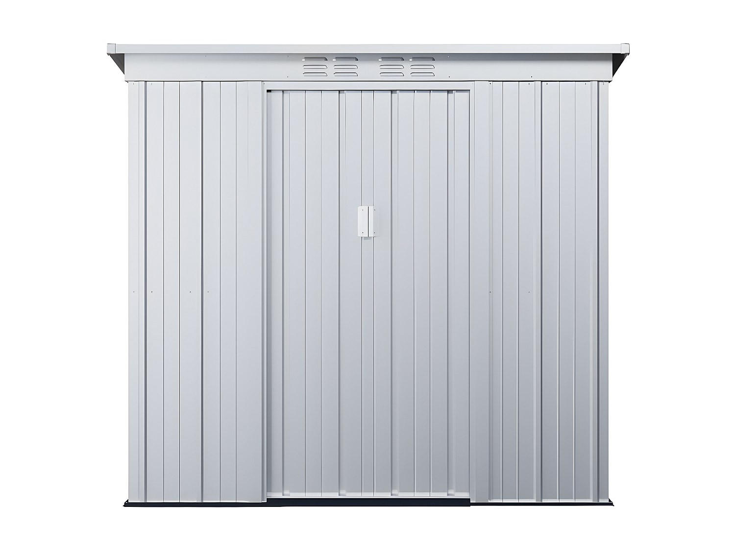 SCHREBERGARTENHAUS - 191 cm x 103 cm - metall - hellgrau Acamar - Hellgrau, Metall (191/180/103cm) - Vente-Unique