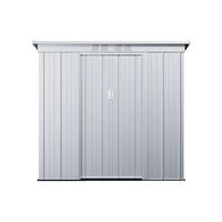 SCHREBERGARTENHAUS - 191 cm x 103 cm - metall - hellgrau Acamar - Hellgrau, Metall (191/180/103cm) - Vente-Unique