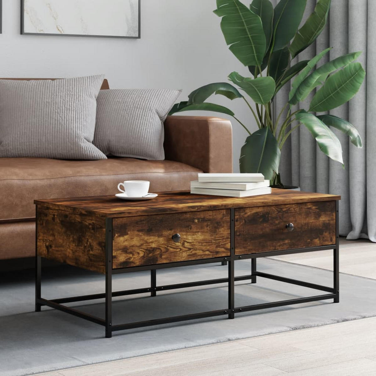COUCHTISCH Räuchereiche 100x51x40 cm Holzwerkstoff - Braun, Holzwerkstoff (51/100/40cm) - furnicato