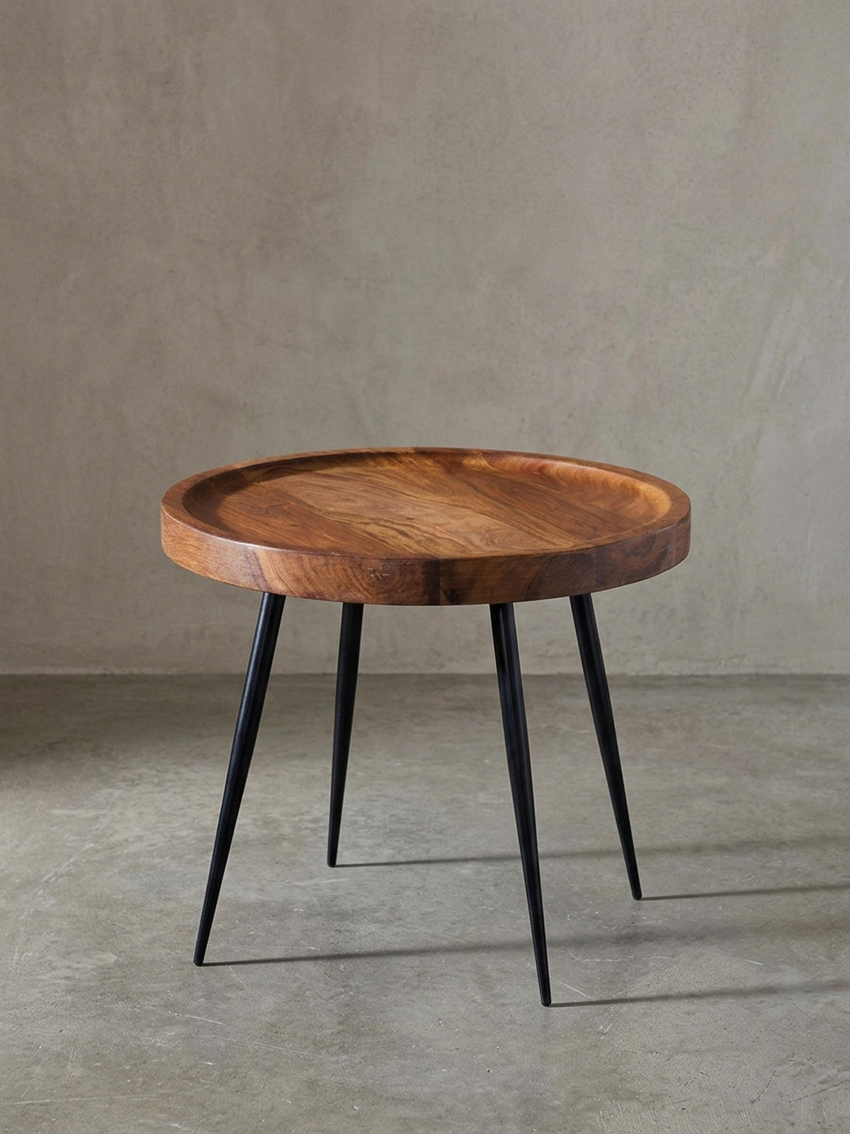 BEISTELLTISCH – Massivholz Metall 50 kg belastbar Industrial - Schwarz/Braun, Holz/Metall (46/46/40cm) - KADIMA DESIGN