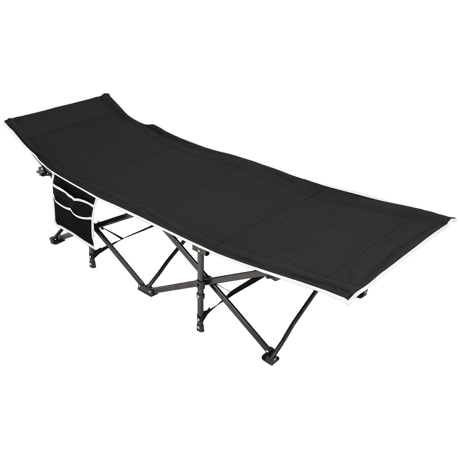 CAMPINGBETT Feldbett für Camping und Mittagspause in Schwarz Klappbar Platzsparend Robust und Langlebig 190 x 71 x 37 cm 6,78 kg - Schwarz, Metall - Livingandhome