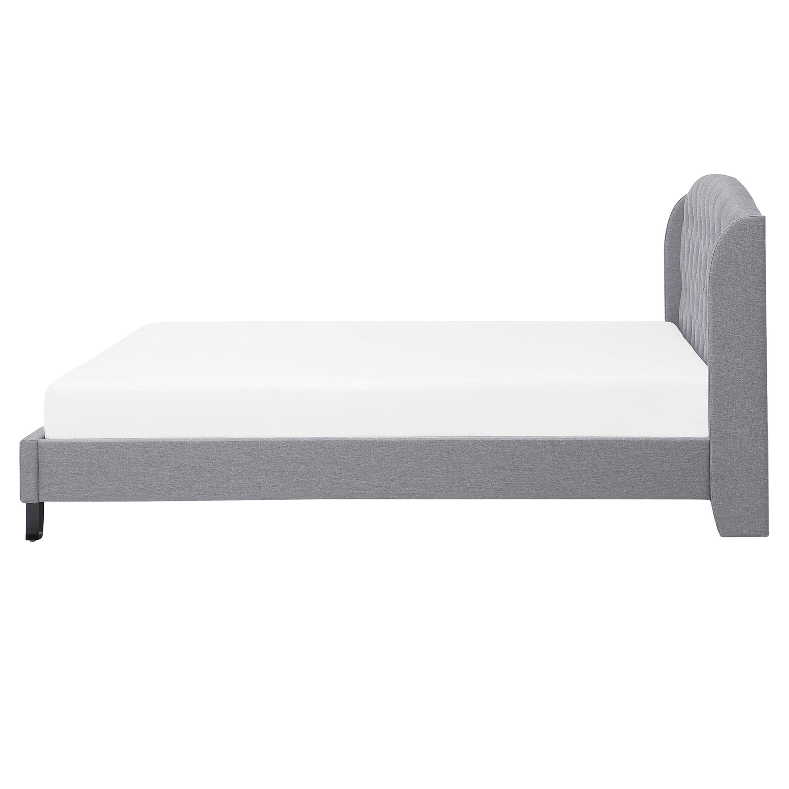 POLSTERBETT 160/200cm Hellgrau Bordeaux - Hellgrau, Textil (160/200cm) - Beliani