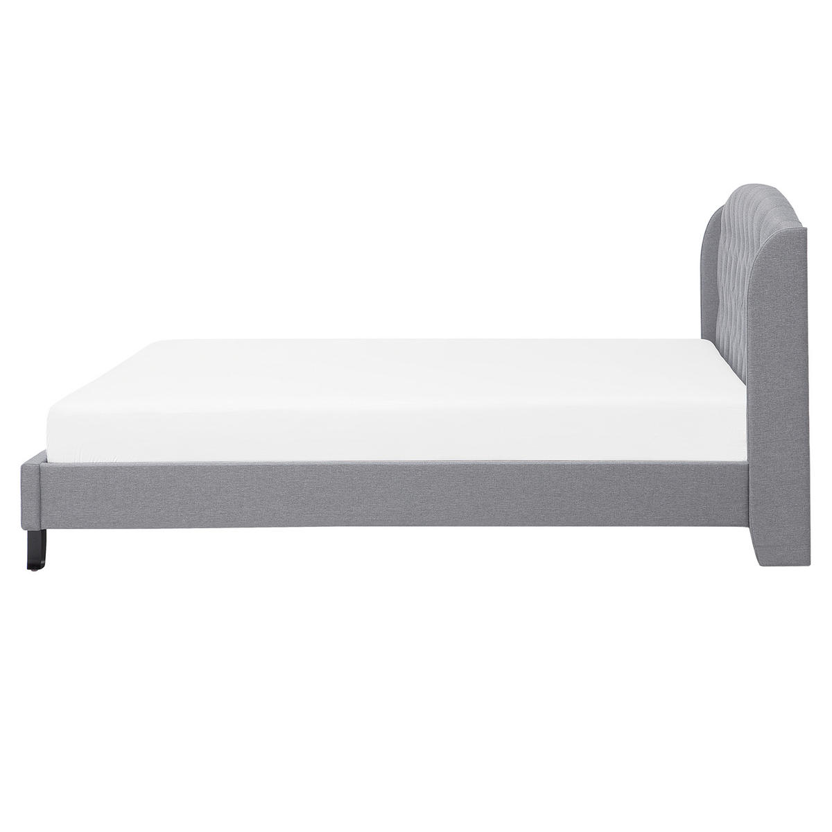 POLSTERBETT 160/200cm Hellgrau Bordeaux - Hellgrau, Textil (160/200cm) - Beliani