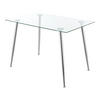 ESSTISCH Hyrynsalmi - Chromfarben/Transparent, Glas/Metall (70/110/75cm) - [en.casa]