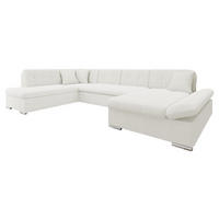 ECKSOFA Bergen Premium, Seite: Rechts - Silberfarben/Creme, Holz/Textil (345/76/205cm) - MIRJAN24