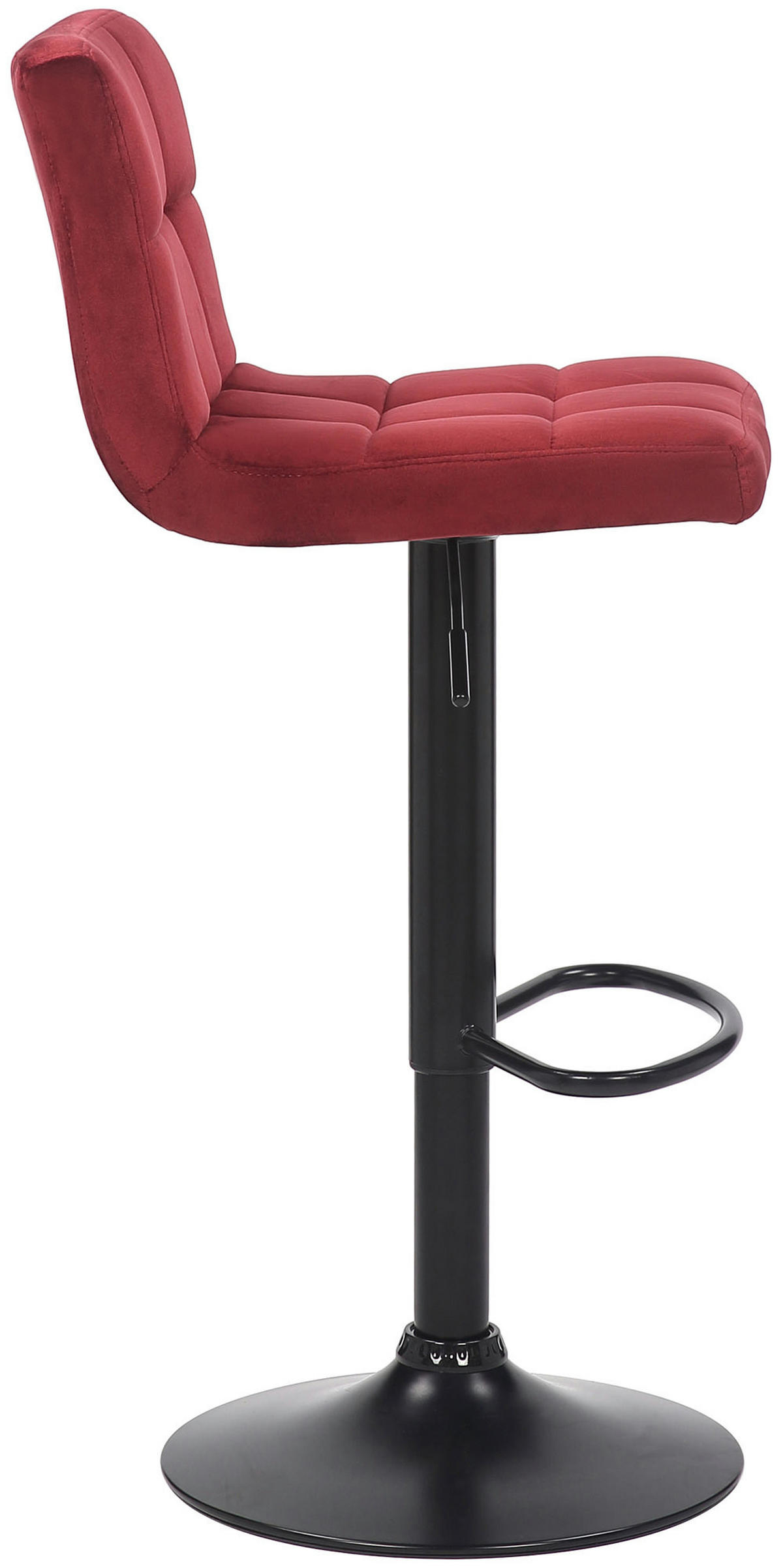 BARHOCKER 2er Set Samt Rot - Rot/Schwarz, Textil/Metall (40/85/40cm) - CLP