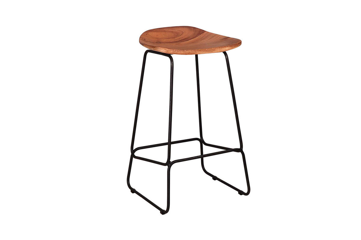 BARHOCKER LEMMY 4ER SET Braun Holz - Braun, Holz (42/73/40cm) - KAWOLA