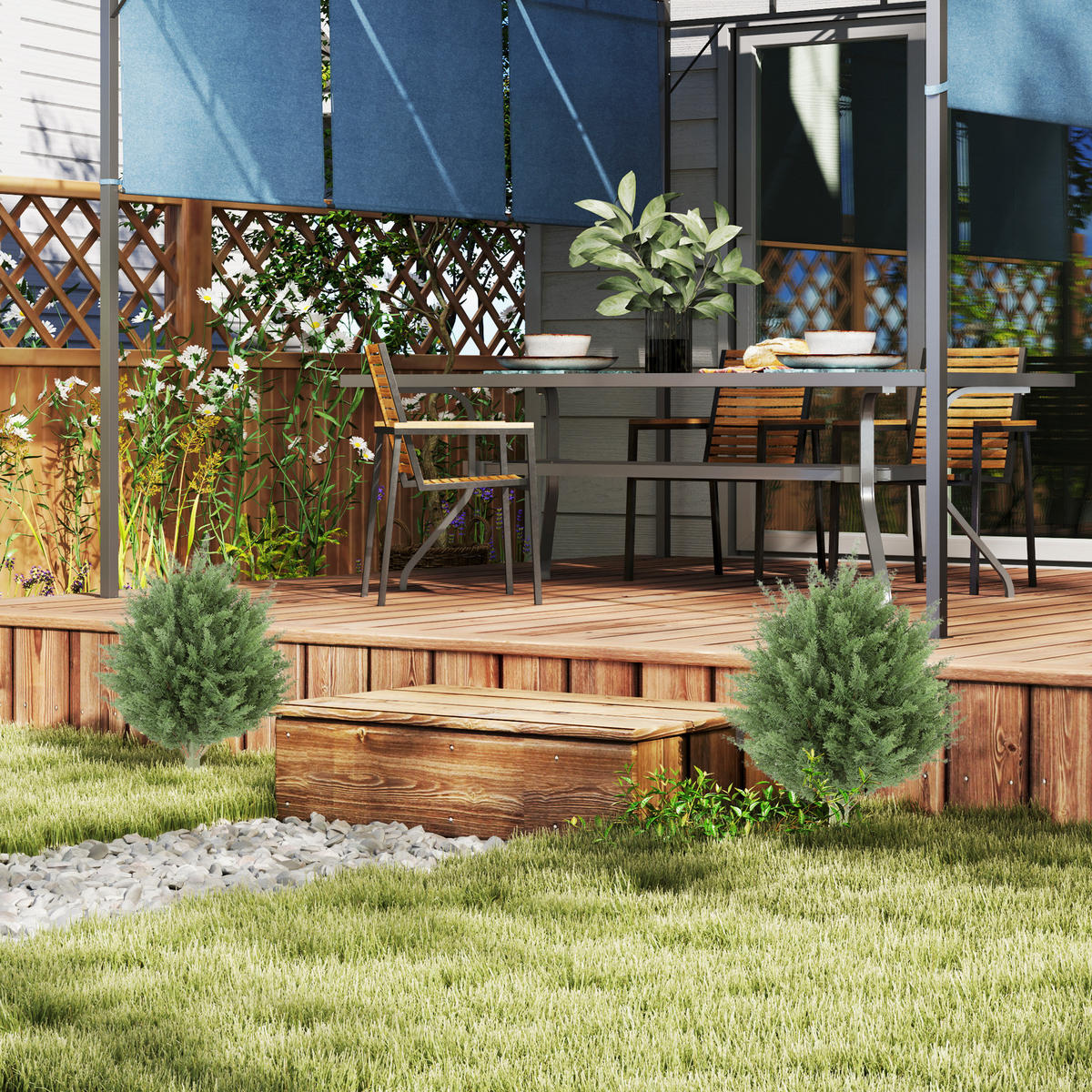 KÜNSTLICHE PFLANZEN UV-Schutz Zypresse 40 cm 2 er Set - Grün, Kunststoff (60cm) - HOMCOM