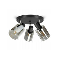 DECKENLEUCHTE TUBE - Transparent/Schwarz, Glas/Metall (8/30/22cm) - kiki design