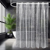 DUSCHVORHANG Grau transluzent 3D wasserdicht antibakteriell schimmelresistent - Transparent, Kunststoff (180/180cm) - MCBOSON
