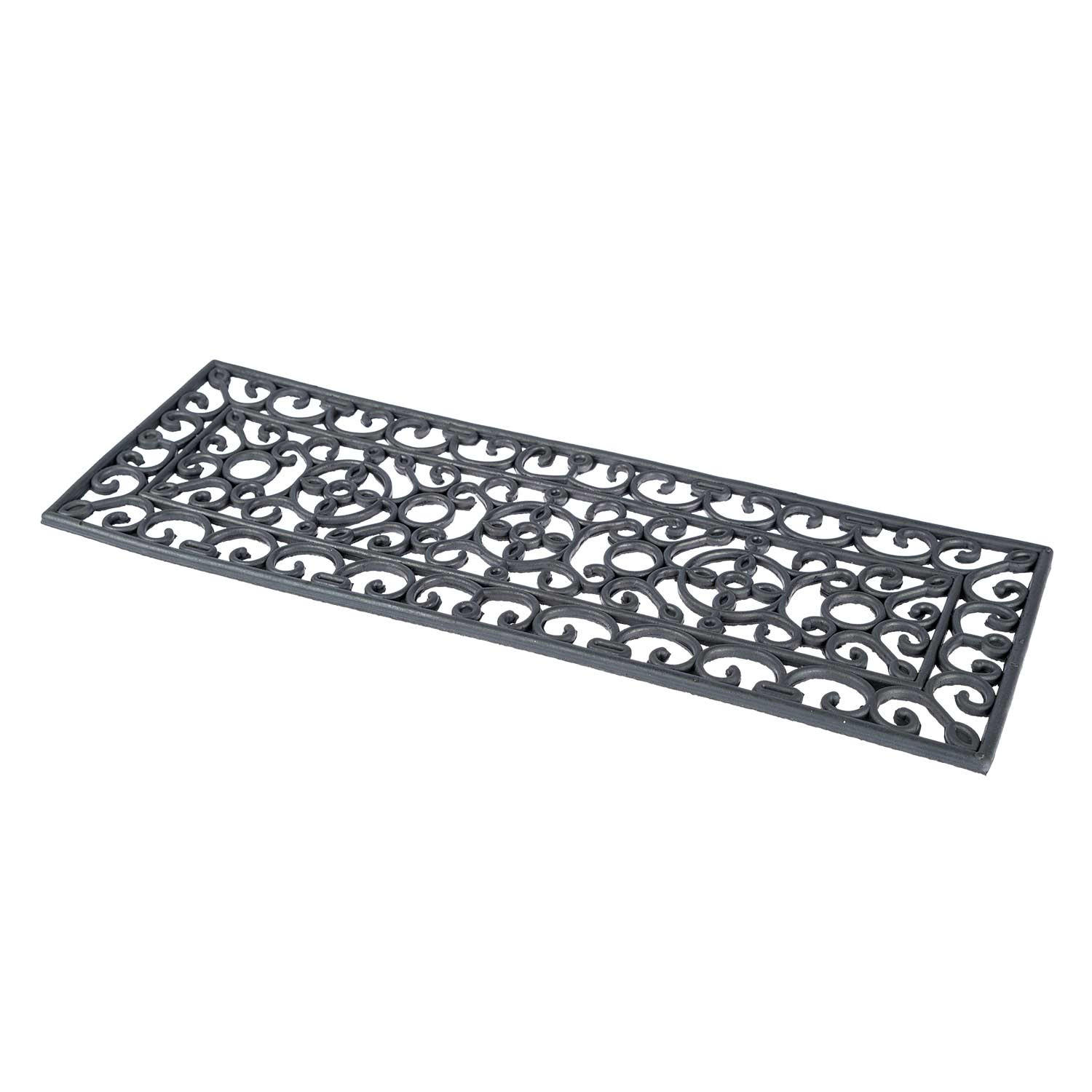FUSSMATTE Ornament, Gummi 25/75 cm - Schwarz, Naturmaterialien (25/75cm) - Homescapes