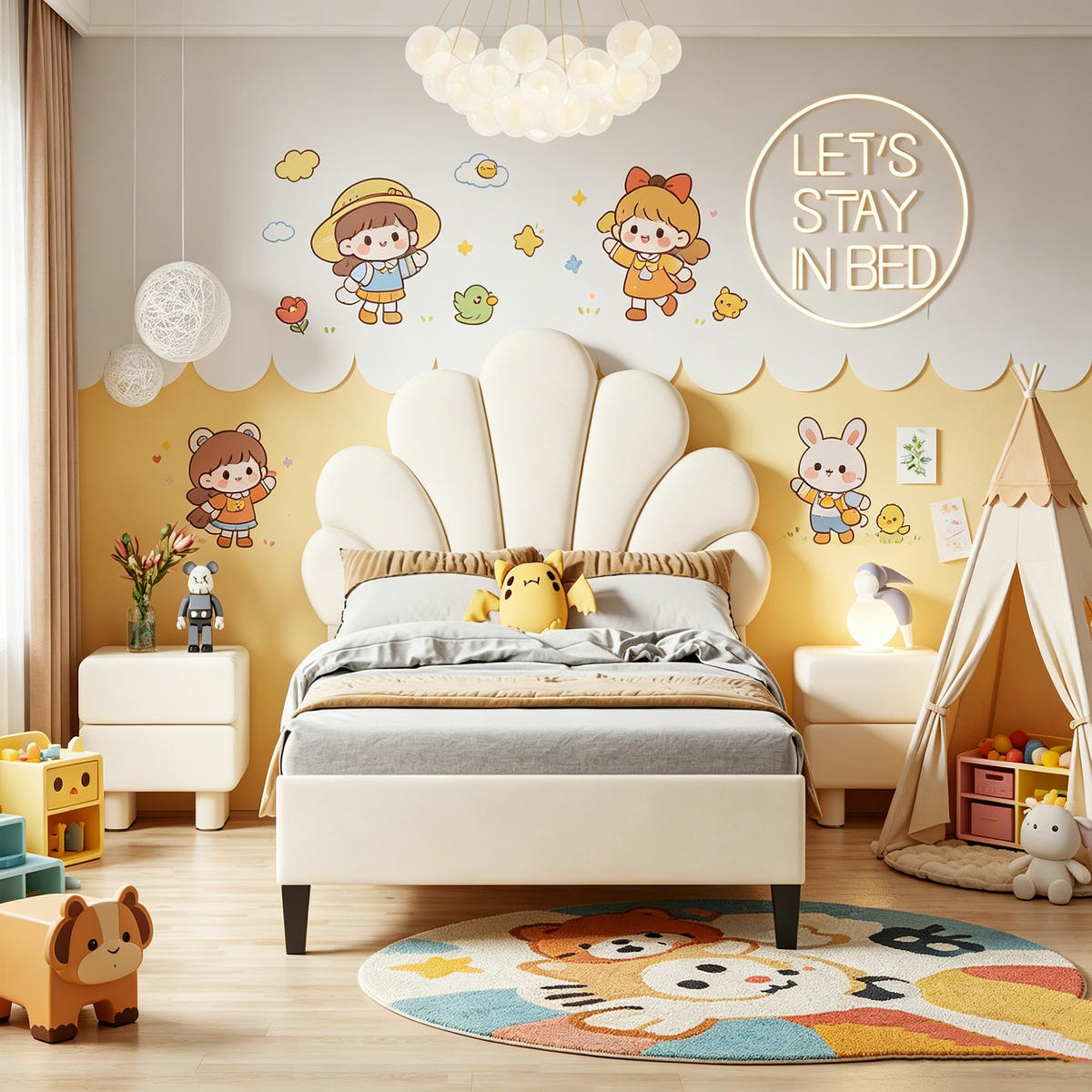 POLSTERBETT 90x200, einzelbett, Bettgestell 90 x 200 mit Muschelförmiges Kopfteil, Lattenrost, Samt, beige - Beige, Textil (90/200cm) - GENKI LIVING