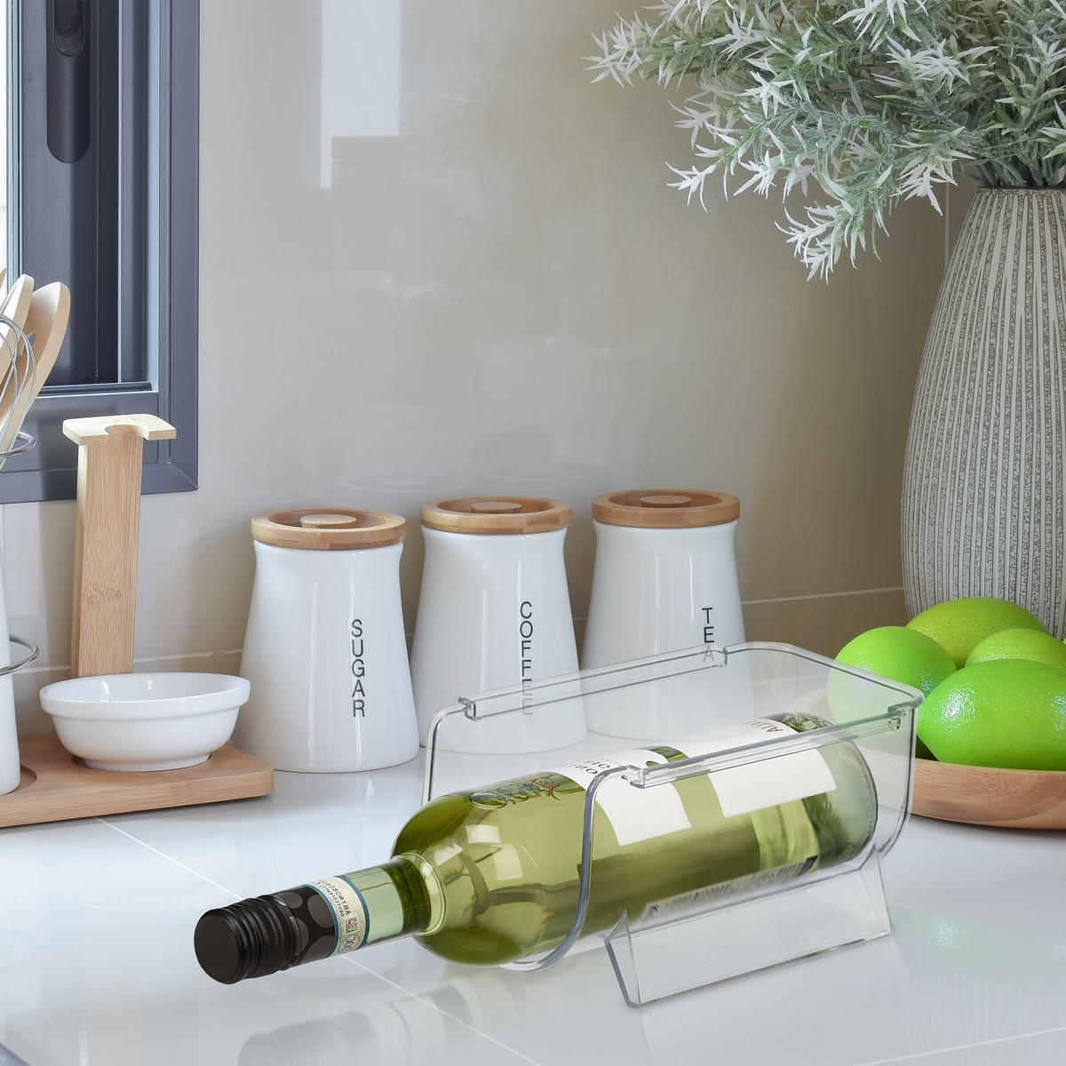 SÚPRAVA organizátorov na fľaše - priehľadné, plast (11/10.5/20.5cm) - Relaxdays