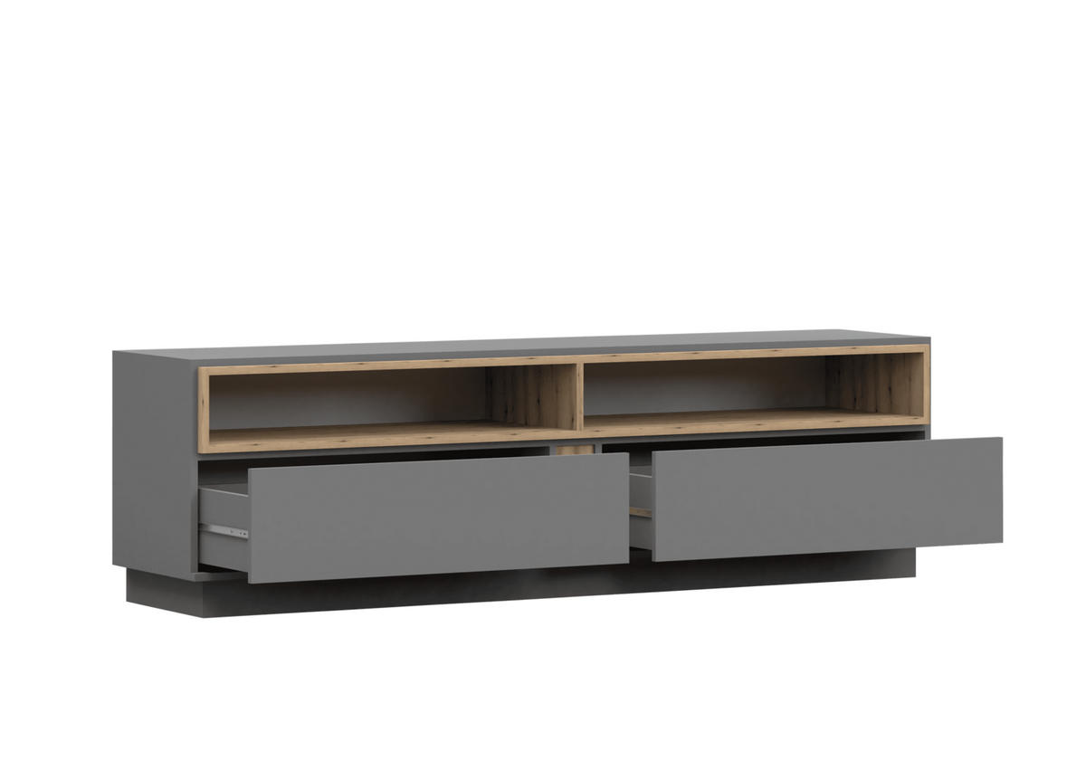 TV-SCHRANK - RTV Reyla 09 Grau - Grau, Holzwerkstoff (180/55/42cm) - Möblo
