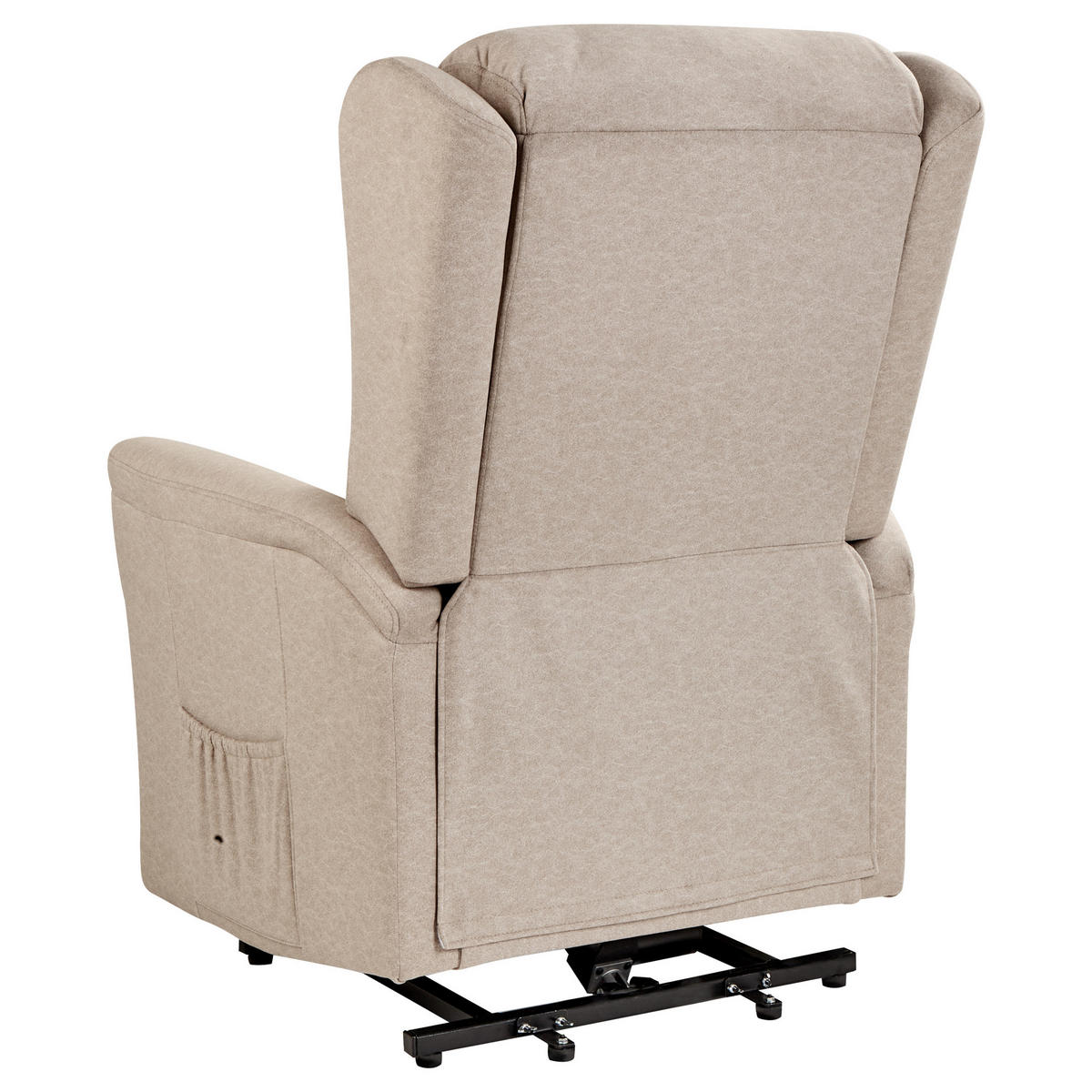 SESSEL taupe USB-Port elektrisch verstellbar Elegy - Taupe, Textil (72/86/80cm) - Beliani