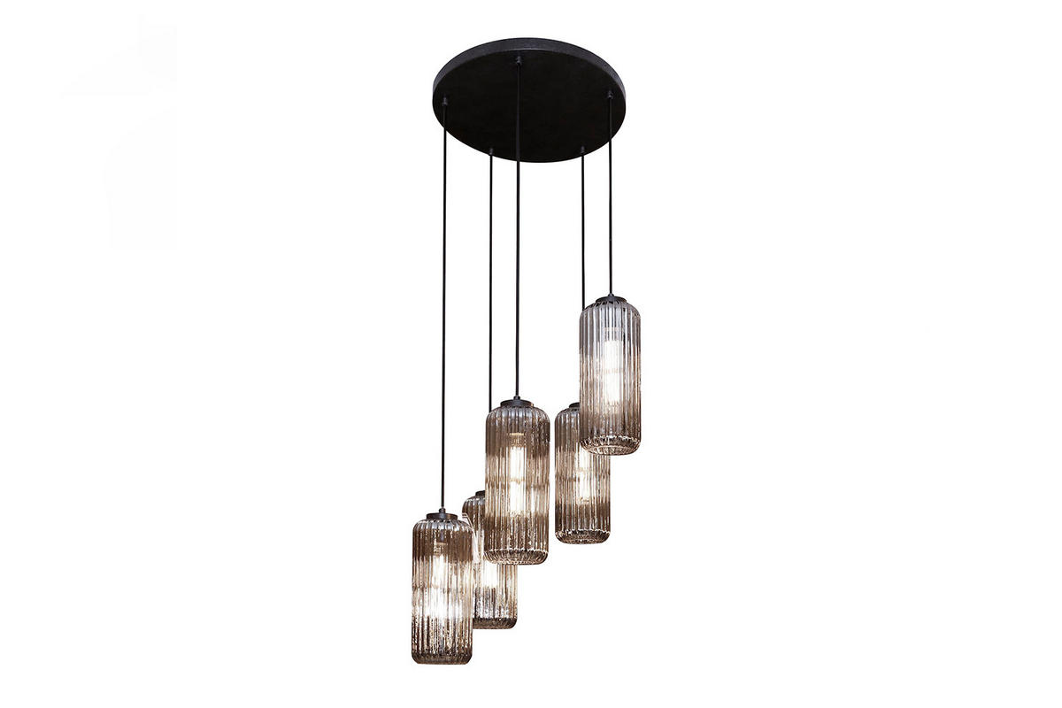 HÄNGELAMPE CARTOLA Schwarz Glas - Schwarz, Glas (45/45/180cm) - KAWOLA
