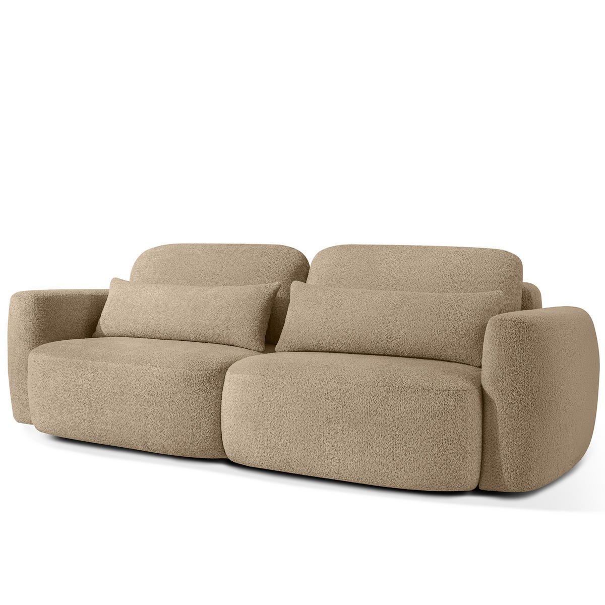 SOFA 3 ELOSA - Ecru/Beige, Holz/Textil (245/85/115cm) - KONSIMO®