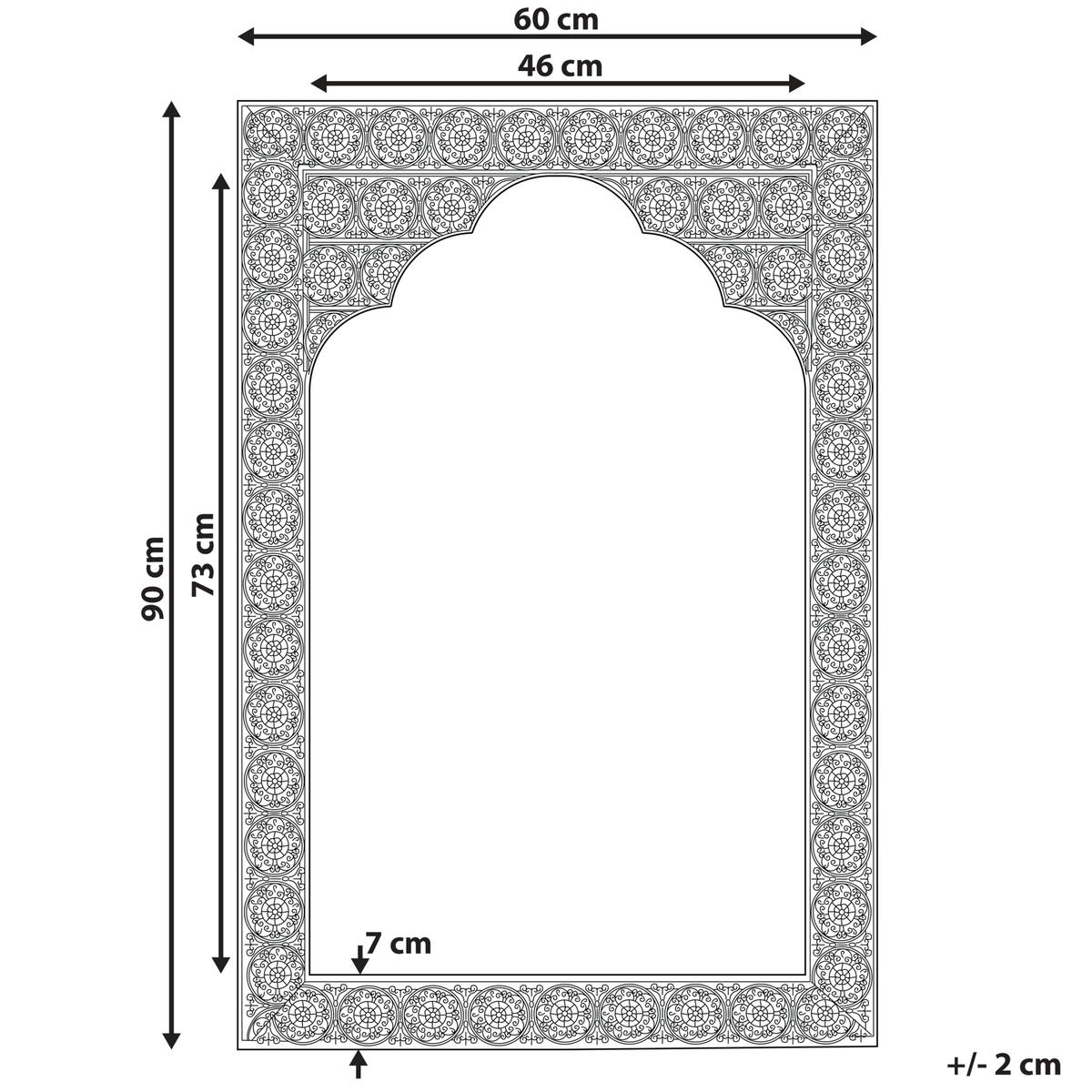 WANDSPIEGEL gold rechteckig 60/90 cm Pali - Goldfarben, Metall (60/91/5cm) - Beliani