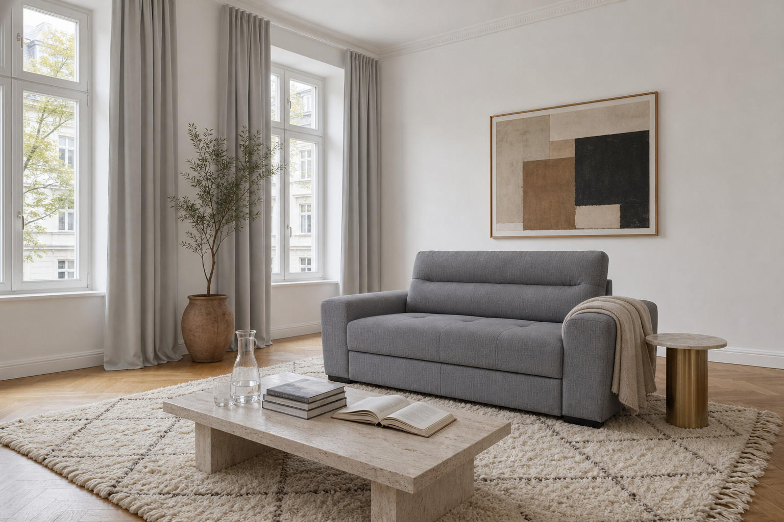 2-SITZER Carlisle Chenille Grau 183/97/93 cm - Dunkelgrau, Kunststoff/Textil (183/93/97cm) - foamnova