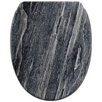 WC-SITZ mit Absenkautomatik Top Fix - Schwarz, Holzwerkstoff (38/5.5/47cm) - Sanilo