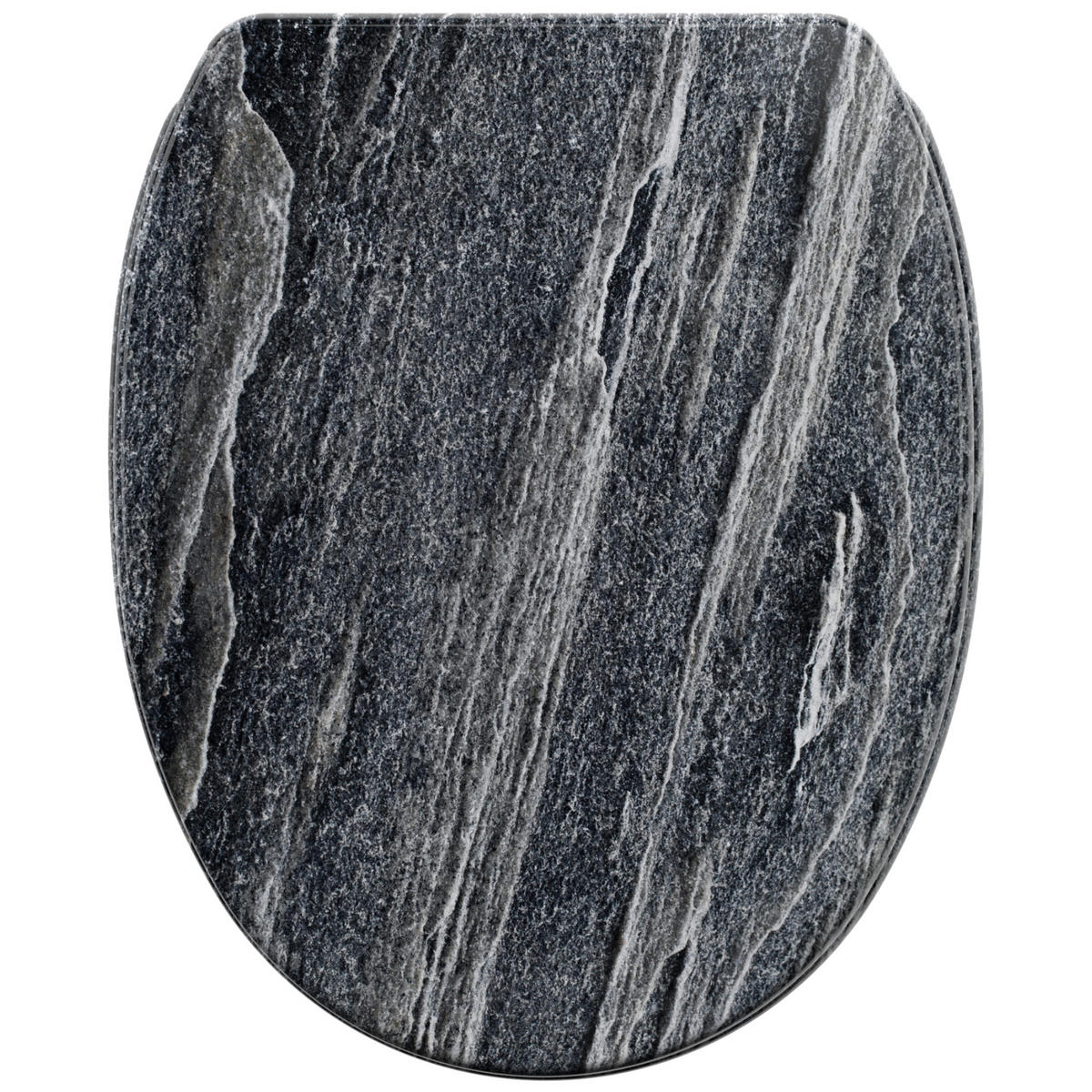 WC-SITZ mit Absenkautomatik Top Fix - Schwarz, Holzwerkstoff (38/5.5/47cm) - Sanilo