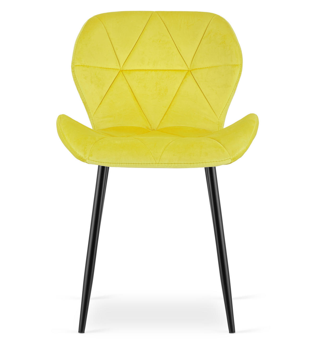 STUHL Gelb 46x53 cm MANGO Samt Bezug 3 Stück - Gelb, Kunststoff (46/52/53cm)