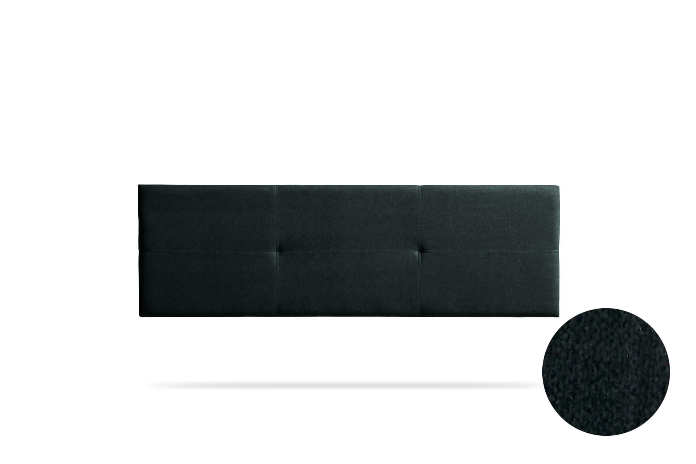 KOPFTEIL gepolstert ALMA Aqualine 115x50x5 cm - Schwarz - Moonia - Schwarz, Holz (115/5/50cm)
