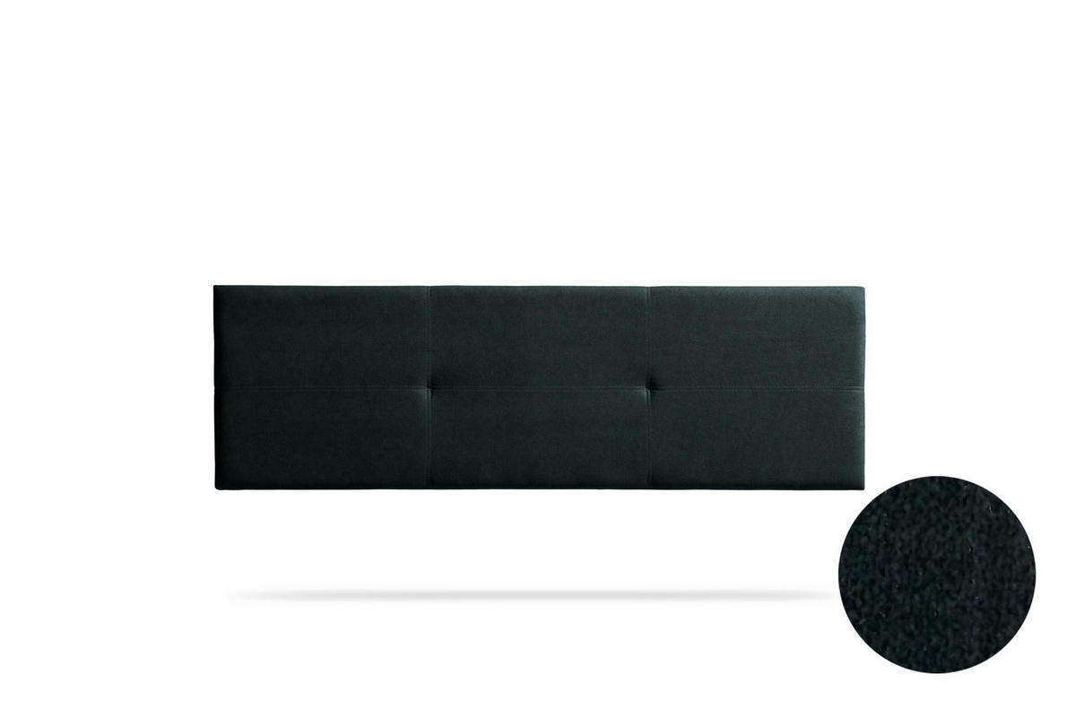 KOPFTEIL gepolstert ALMA Aqualine 115x50x5 cm - Schwarz - Moonia - Schwarz, Holz (115/5/50cm)