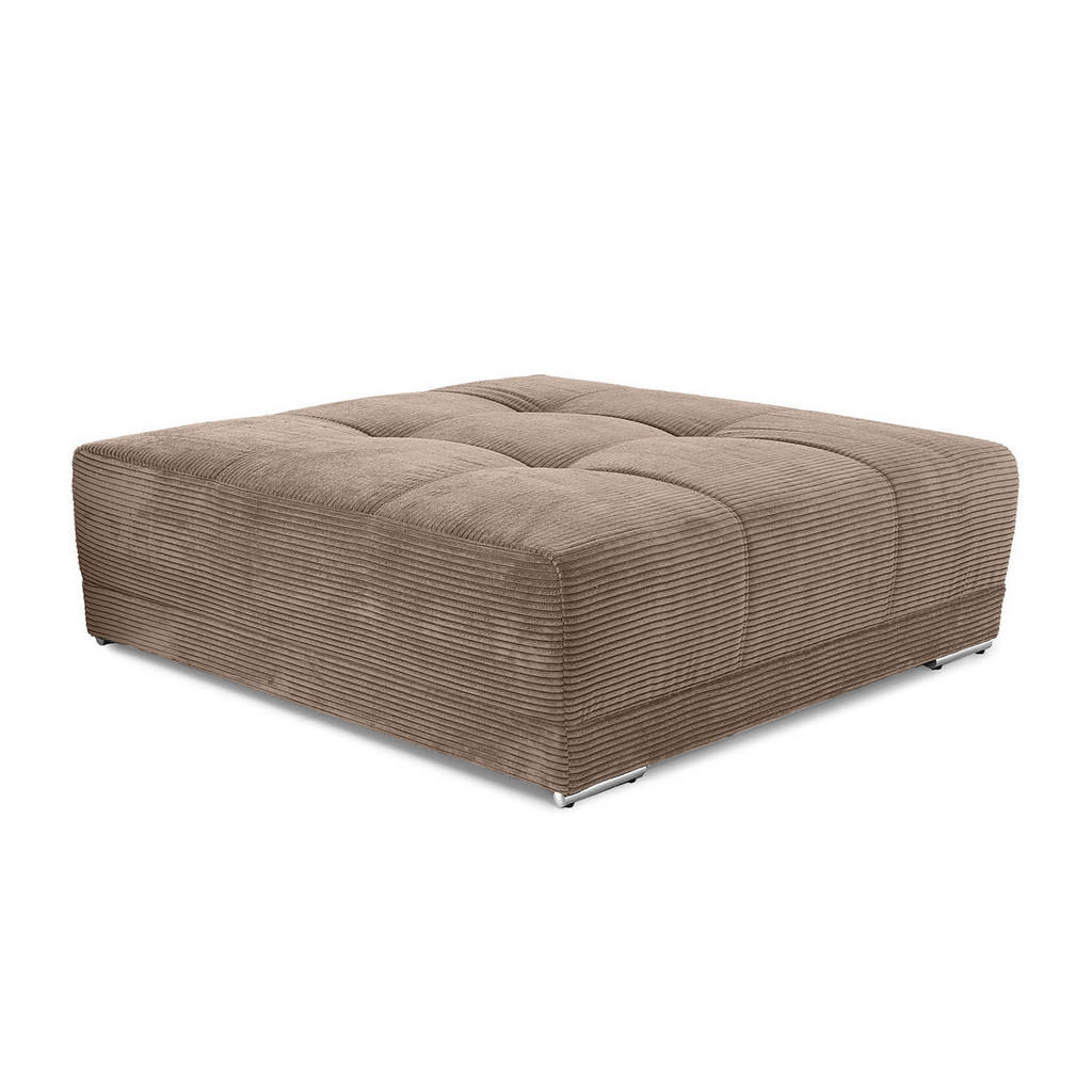 luma-home ČALOUNĚNÁ STOLIČKA XXL s pružinovým jádrem, šířka 120 cm, hloubka 120 cm, výška 39 cm (hodí se k pohovce BIG-SOFA), manšestr hnědý taupe / 1