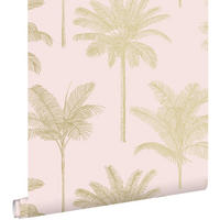 TAPETE Palmen 53 cm x 10.05 m - Pink, Papier (53/1000cm) - ESTAhome