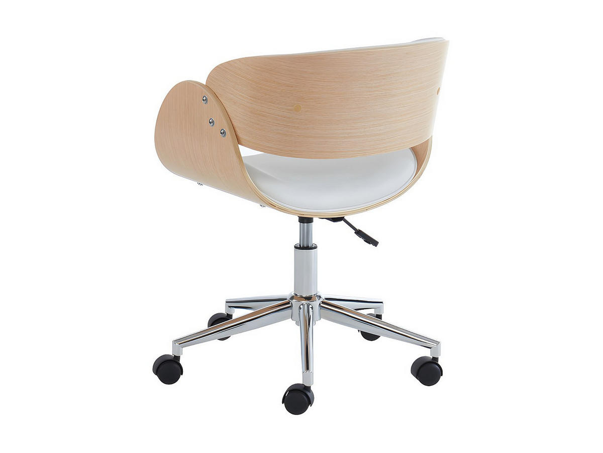 BÜROSTUHL ohne Armlehnen - 53 cm x 52 cm - kunstleder - naturfarben hell, weiß Jelsa - Naturfarben/Weiß, Leder (53/85/52cm) - Vente-Unique
