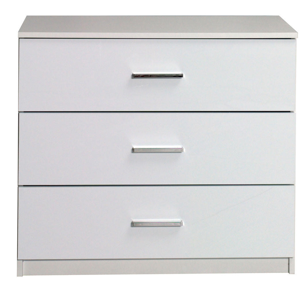 KOMMODE Siena weiß Hochglanz 93 / 42 / 80,5cm - Weiß Hochglanz, Holz/Holzwerkstoff (93/80.5/42cm) - Feldmann-Wohnen