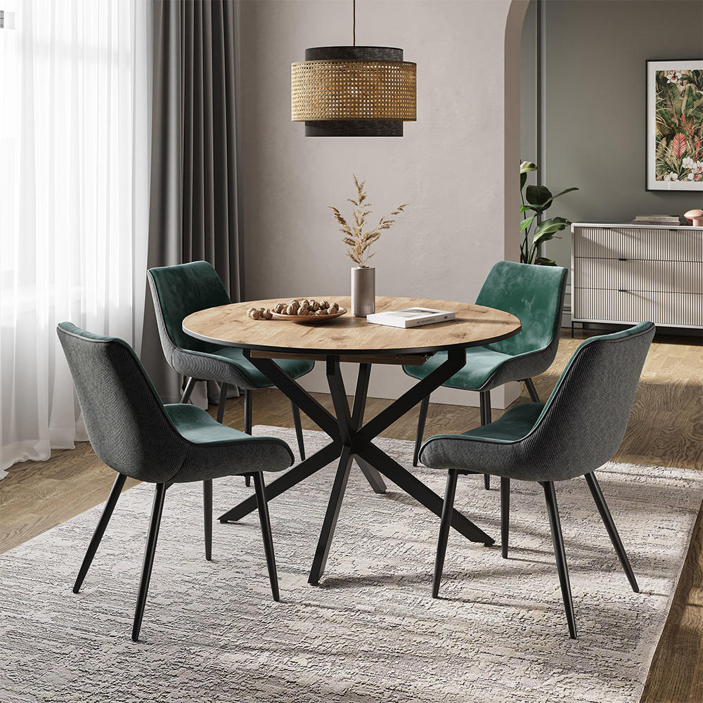 ESSZIMMERSTUHL Eleganza Grün 4er Set - Dunkelgrün, Metall (53.5/85/59cm) - Vicco
