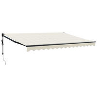 ELEKTRISCHE Markise mit Kurbel Creme 4,5x3 m - Creme, Textil (300/150/450cm) - furnicato