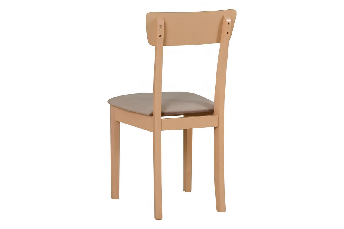 STUHL Hugo 1 (2er Set) - Beige/Sonoma Eiche, Holz (43/86/40cm) - Leaf Design