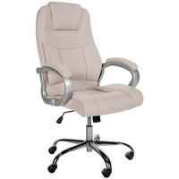 CHEFSESSEL Stoff Creme - Chromfarben/Creme, Textil/Metall (66/113/70cm) - CLP
