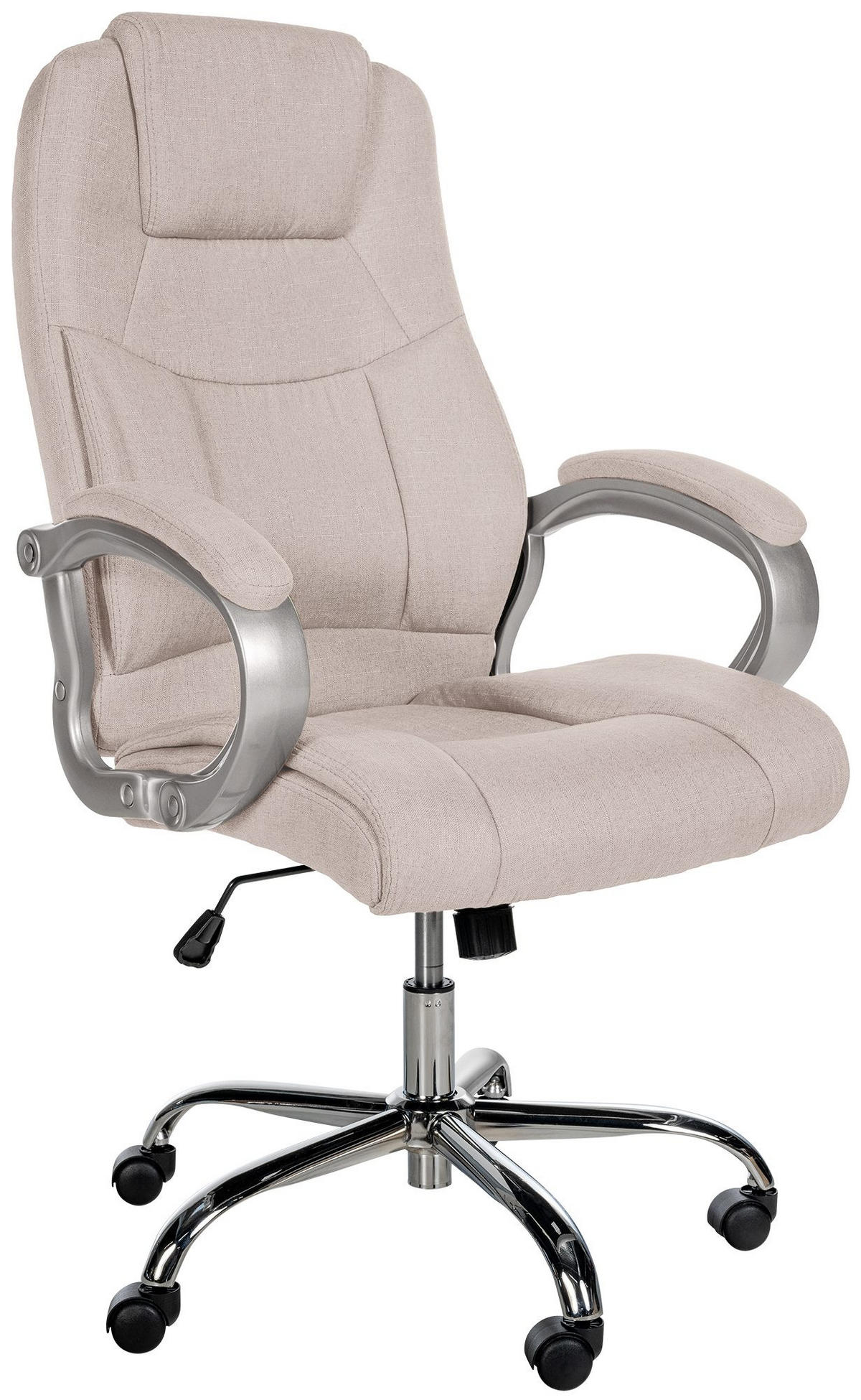 CHEFSESSEL Stoff Creme - Chromfarben/Creme, Textil/Metall (66/113/70cm) - CLP