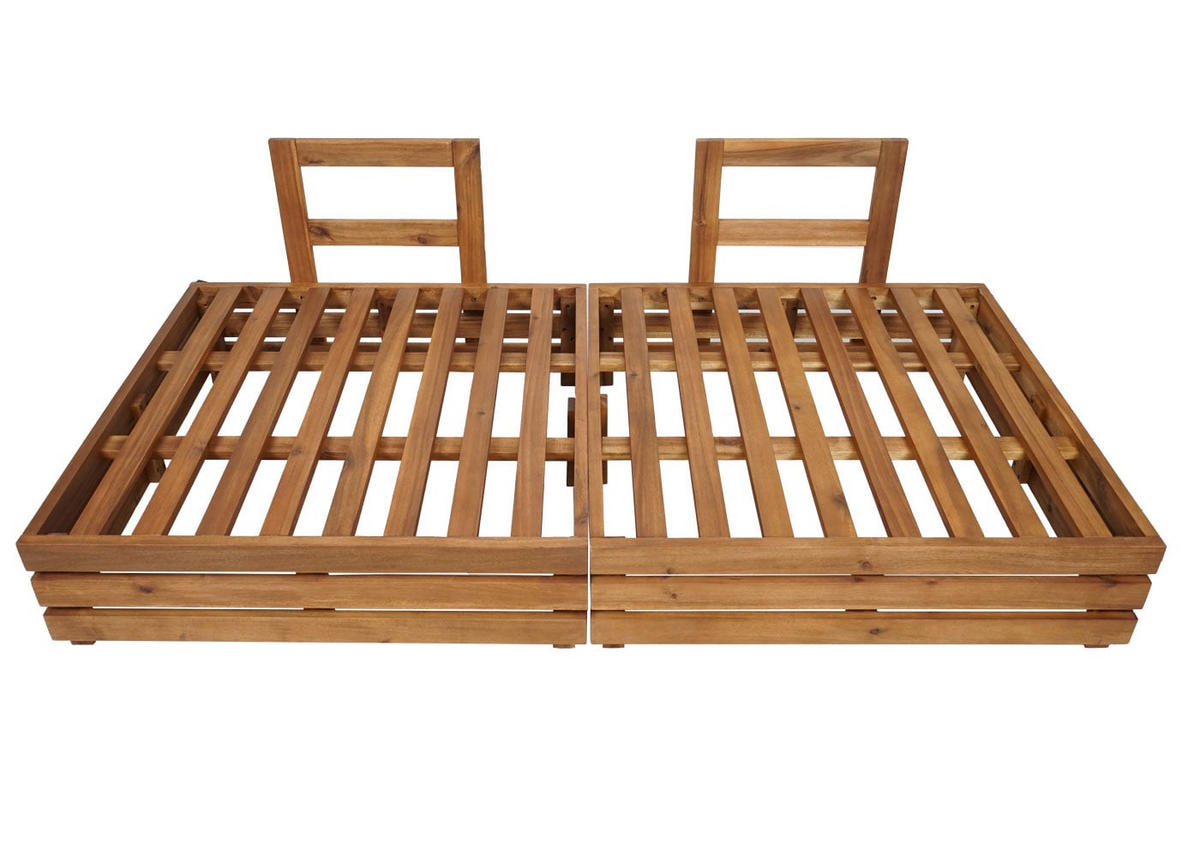 GARTEN-GARNITUR Lounge-Set Polster Hellgrau - Braun, Holz - PROREGAL