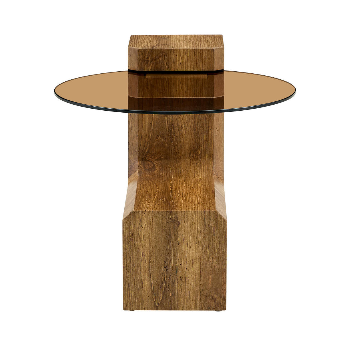 COUCHTISCH-SET 61/44 cm aus MDF und Glas, 2-teilig mit Ablage - Naturfarben, Holzwerkstoff (61/61/36cm) - Flora Grace