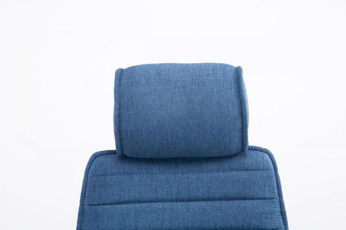 CHEFSESSEL Stoff blau - Chromfarben/Blau, Textil/Metall (60/117/67cm) - CLP