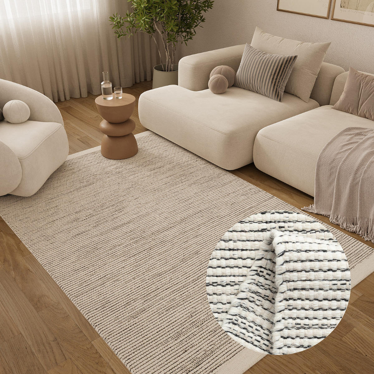 TEPPICH LONI Beige 70/140 cm - Beige, Textil (70/140cm) - Tapiso