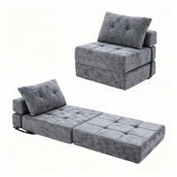 STOFFSOFA Grau inkl. Kissen, klappbar Polstersessel 79x180cm - Grau, Textil (79/57/79cm) - PARAFTA HOME