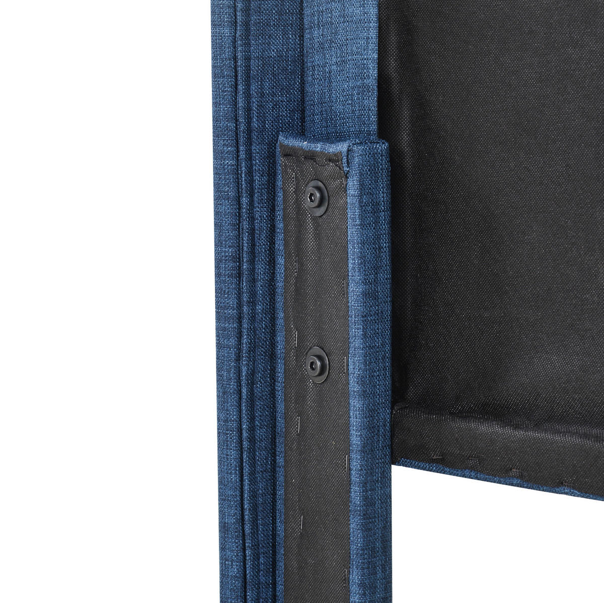 POLSTERBETT 90/200 cm Blau aus Leinen mit Lattenrost - Blau, Textil (90/200cm) - OKMYHOME