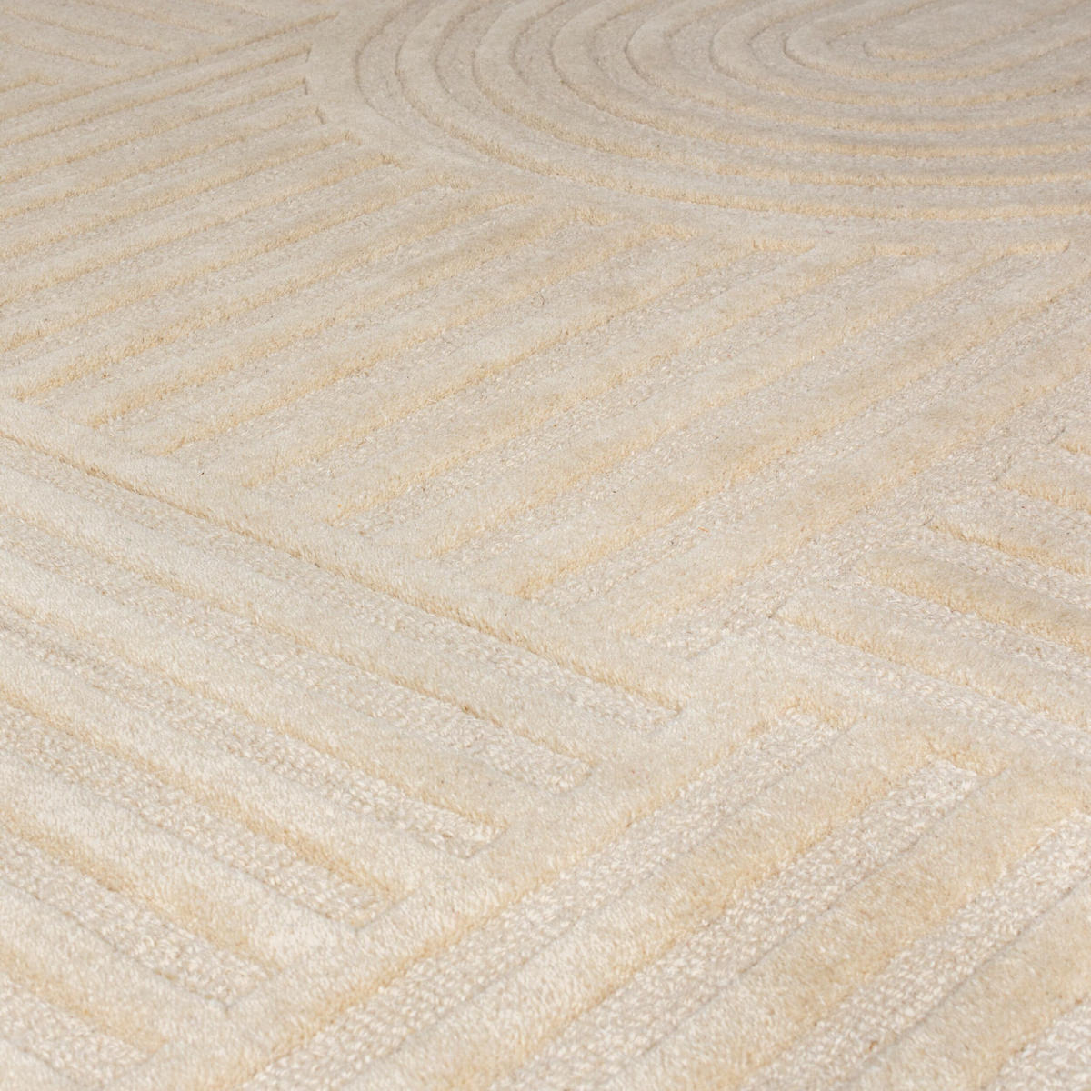 WOLLTEPPICH Pastell-Design, handgetuftet LEVEN BLAKE, Beige 160x230 cm - Beige, Textil (160/230cm) - KADIMA DESIGN