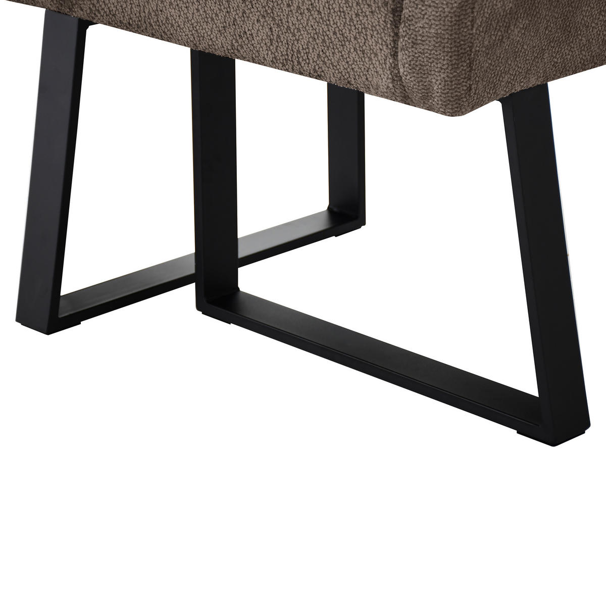 ECKBANK Cresto 212x173 cm, mit Metallbeinen, Egon-Stoff, Braun - Schwarz/Braun, Metall (212/173cm) - Beautysofa