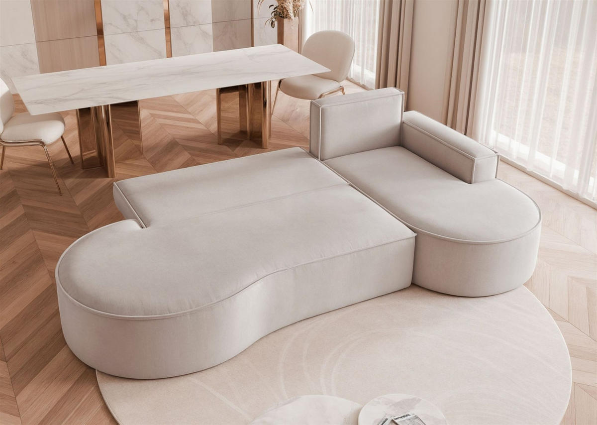 ECKSOFA Arlet Mit Schlaffunktion - Beige, Holzwerkstoff/Textil (156/277cm) - Fun Möbel