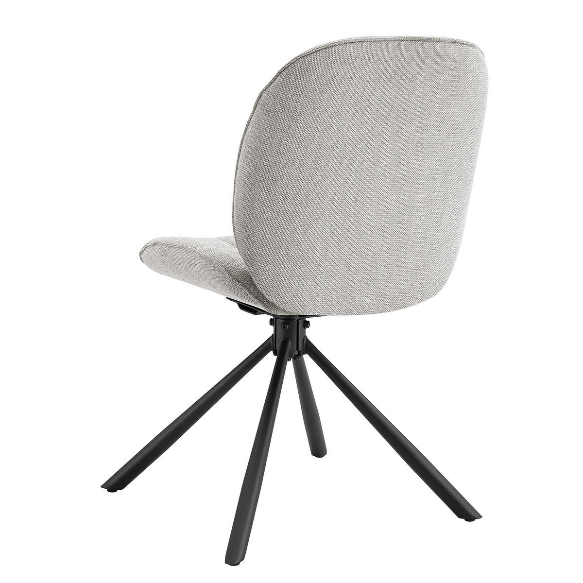 DREHBARER POLSTERSTUHL - 2er-Set - Grau, Textil/Metall (48/85/58cm) - home24