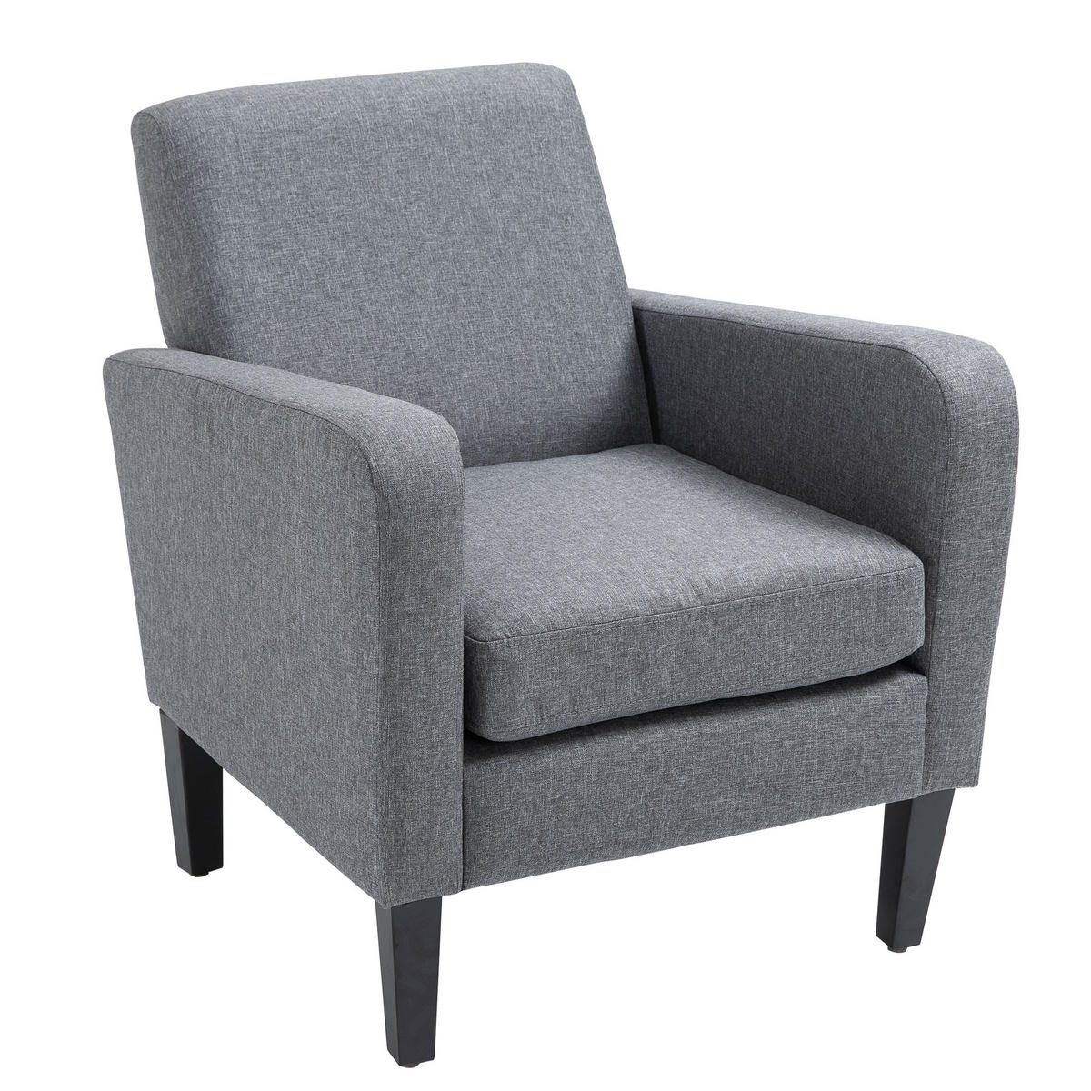 EINZELSESSEL, Leinenstoff, Holz Hellgrau - Hellgrau, Textil (72/74/66cm) - HOMCOM